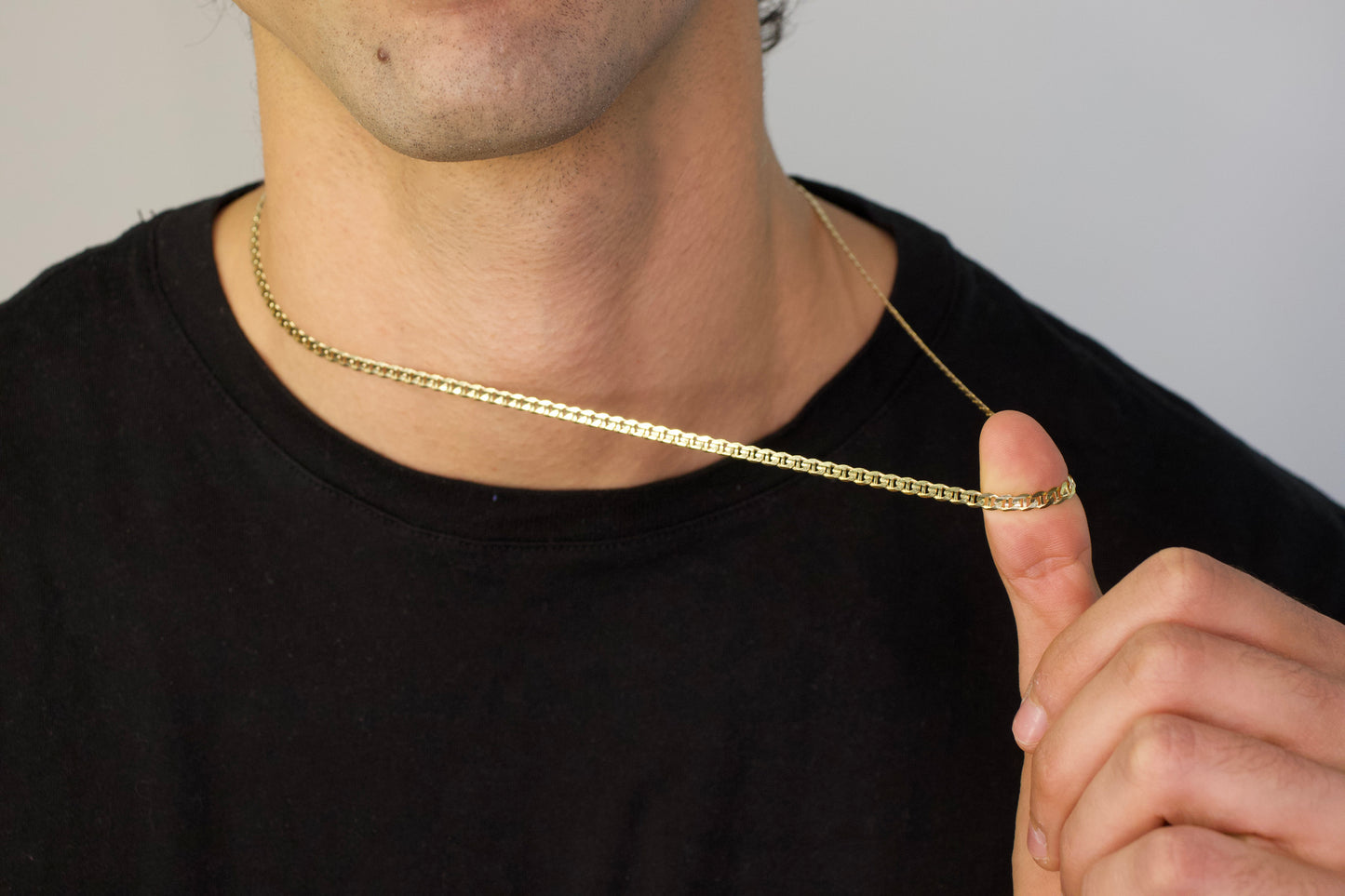 Gold Diamond Cut Mariner Chain