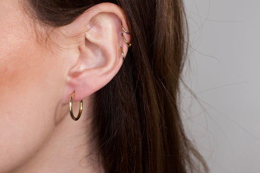 2mm Gold Tube Hoops