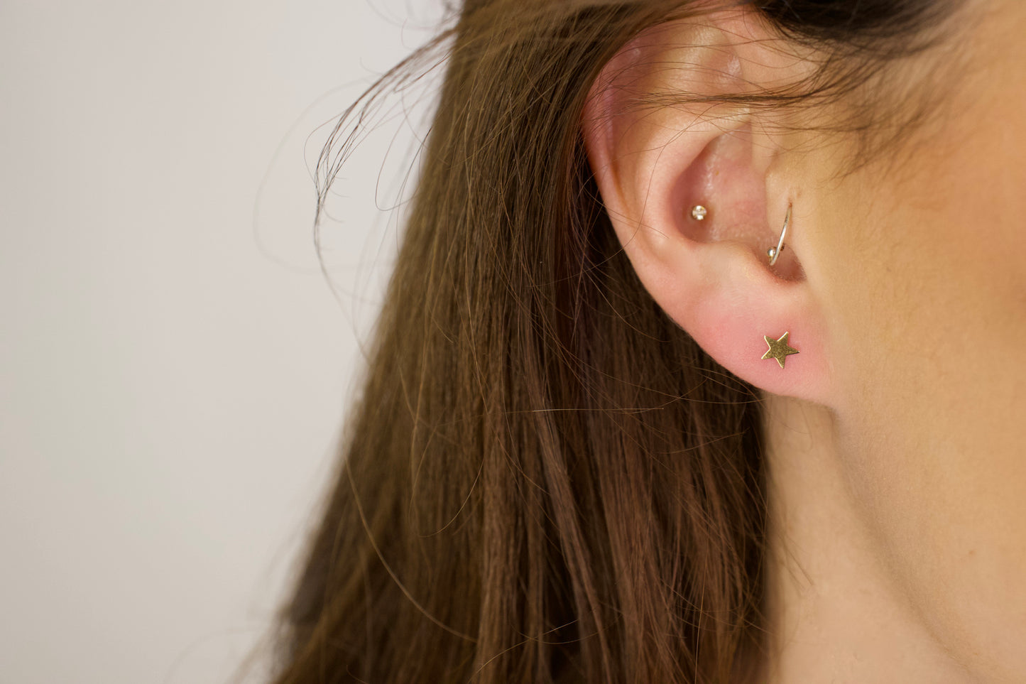 Gold Flat Star Studs