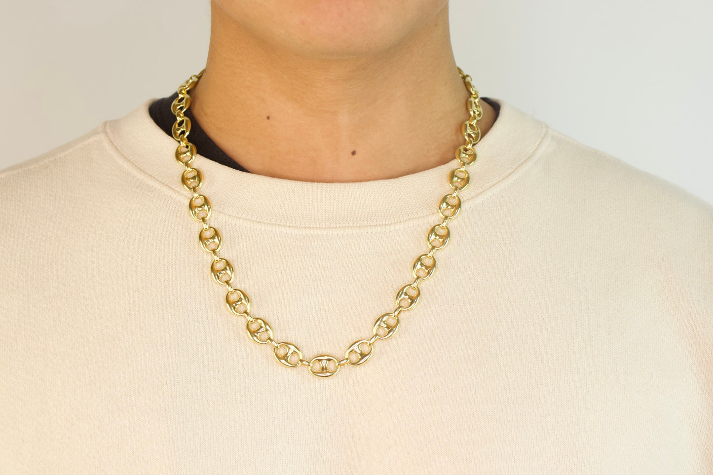 Gold Large Puffy Anchor Chain