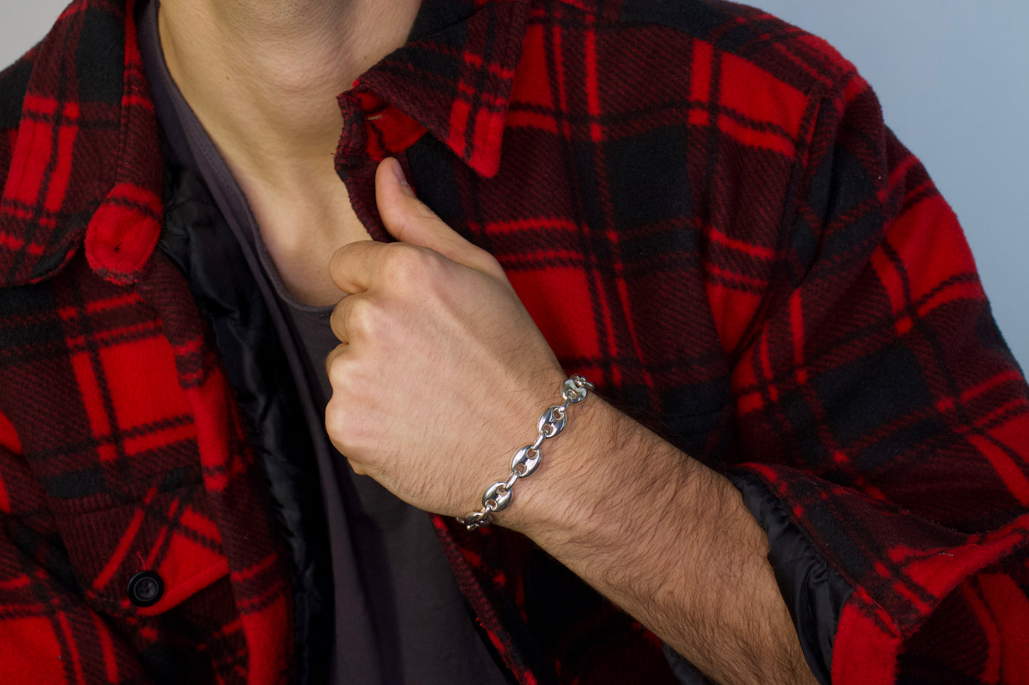 Puffy Anchor Link Bracelet