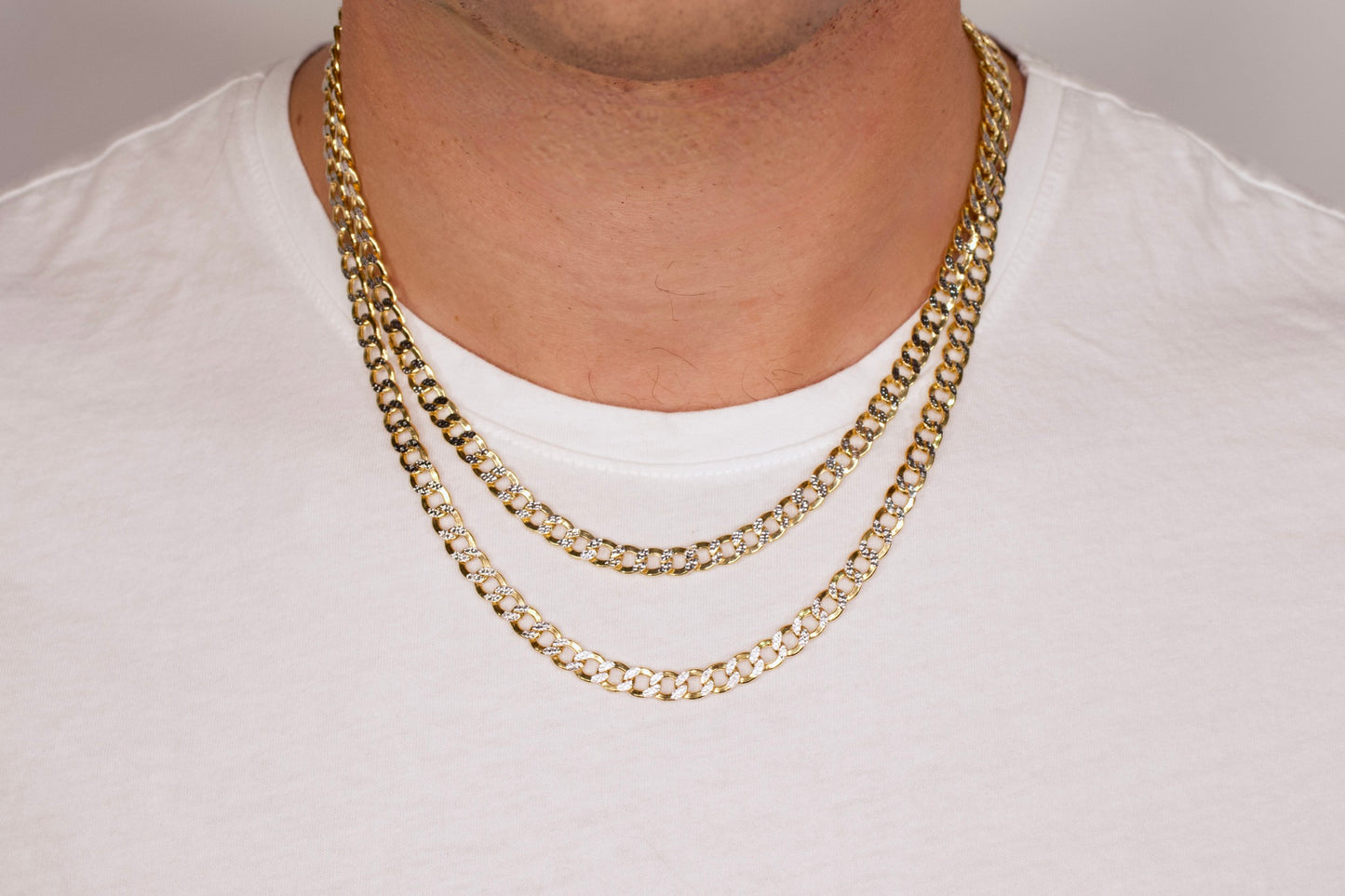 6.5mmm Two Tone Diamond Cut Curb Chain