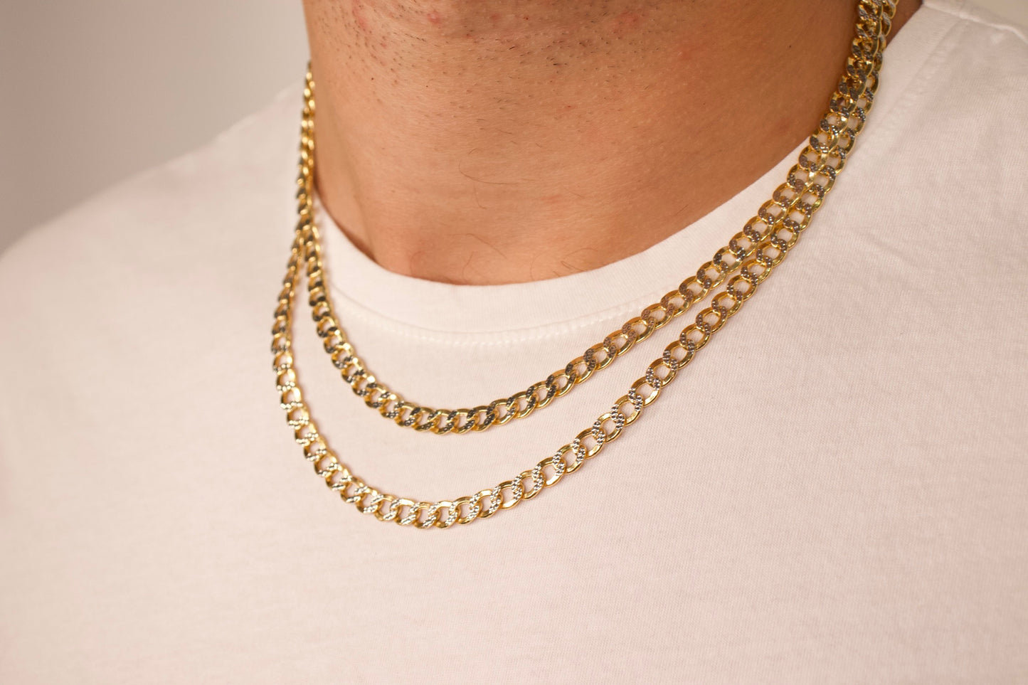 6.5mmm Two Tone Diamond Cut Curb Chain