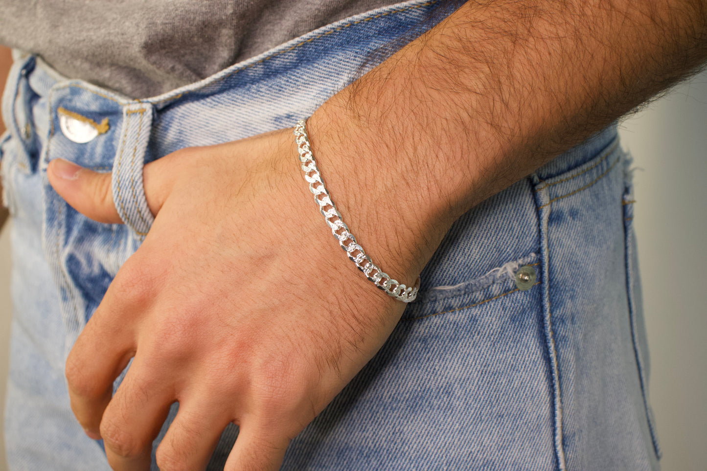 Diamond Cut Curb Bracelet