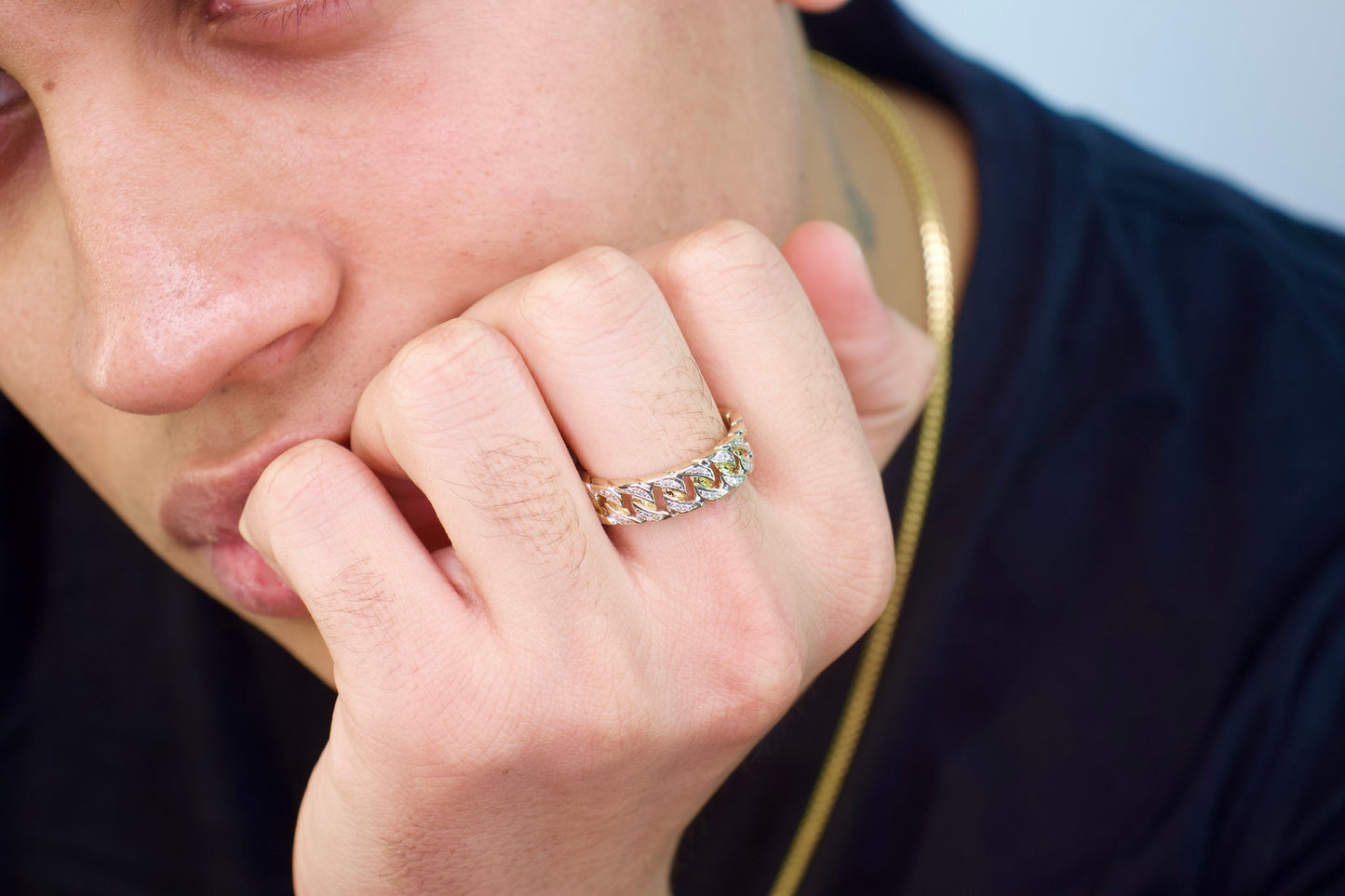 Wrap Around Natural Diamond Cuban Ring