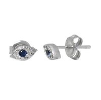 Blue Detail Evil Eye Studs
