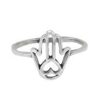 Heart Hamsa Ring
