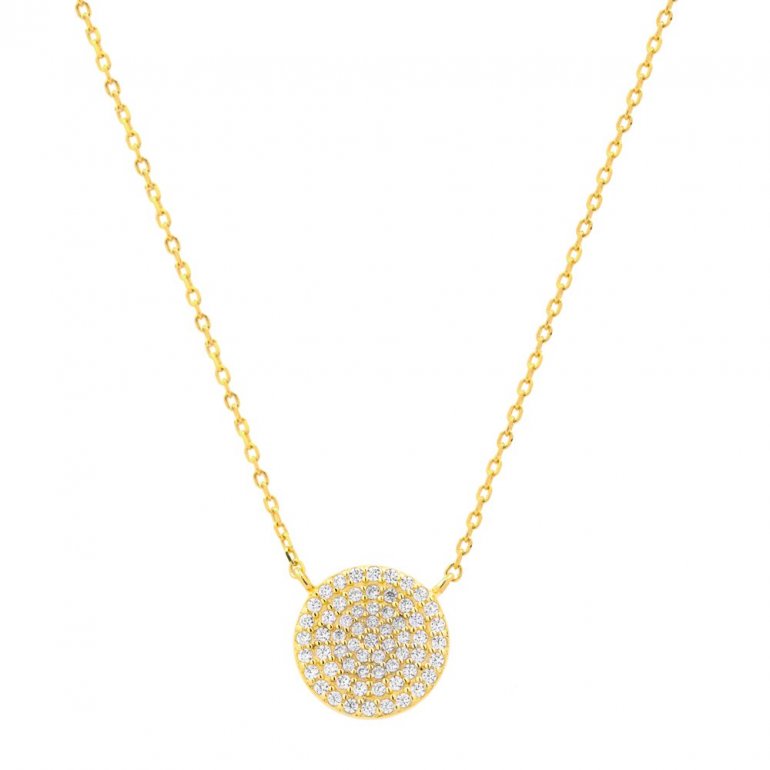 Pavé Disc Necklace
