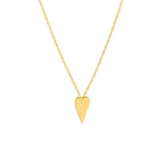 Gold Minimalistic Engravable Heart Necklace