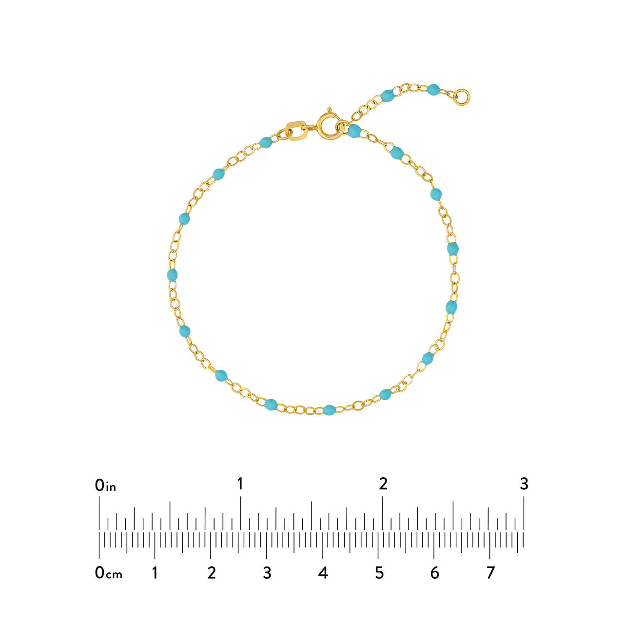 Gold Mico Turquoise Bead Bracelet