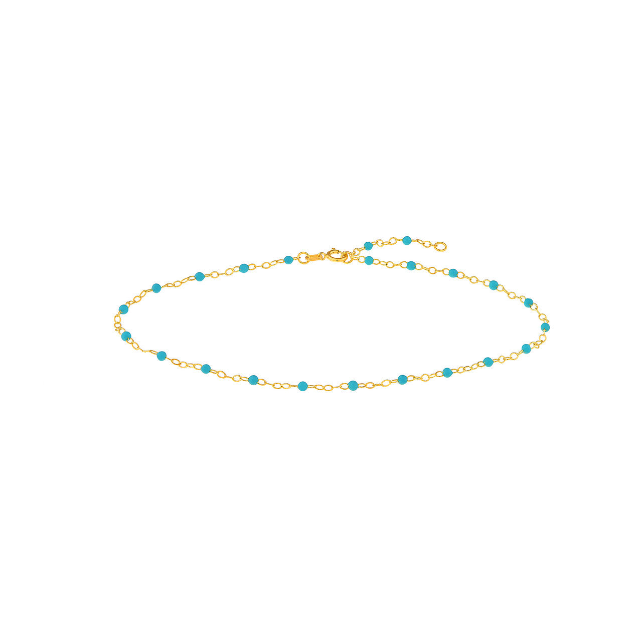 Gold Mico Turquoise Bead Bracelet