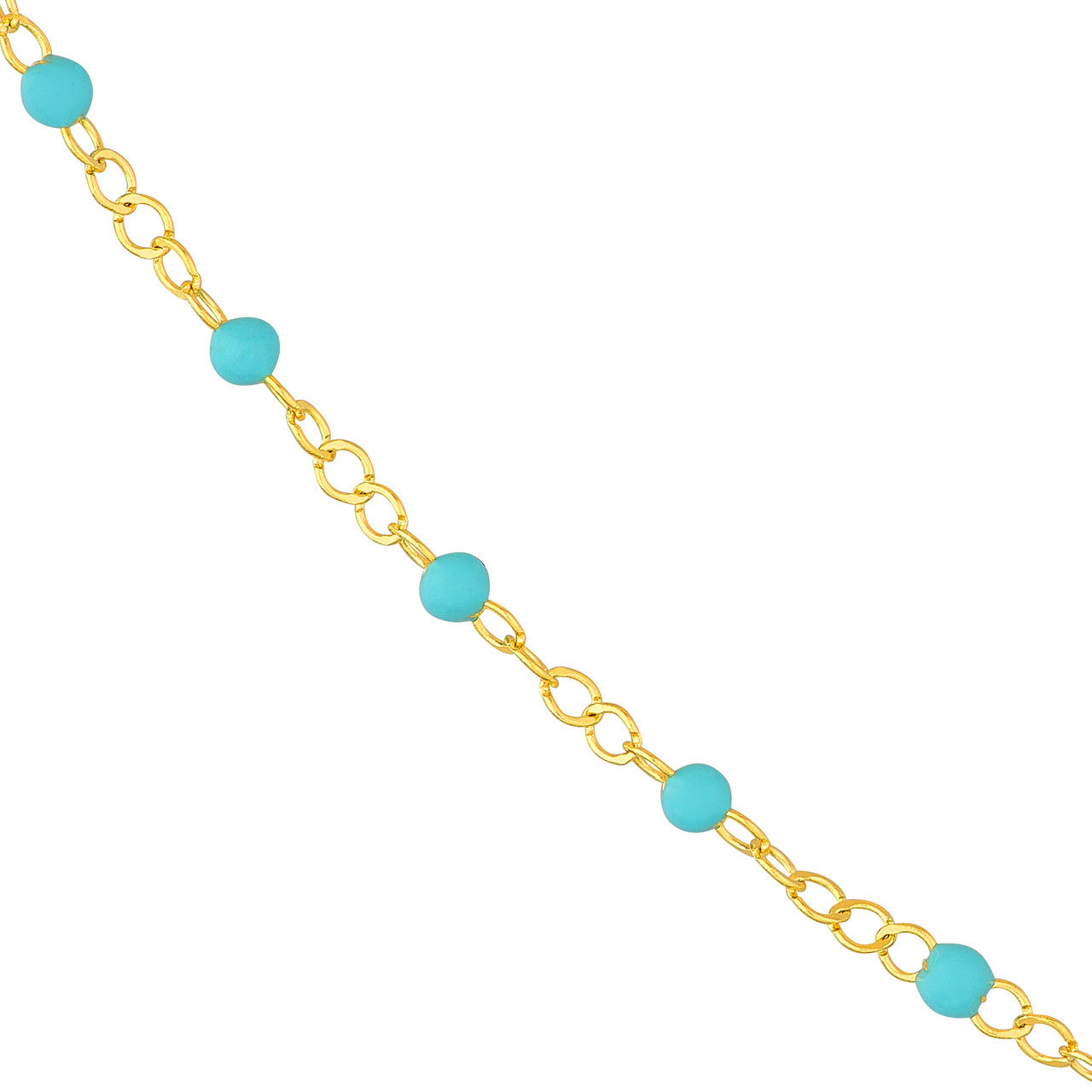 Gold Mico Turquoise Bead Bracelet