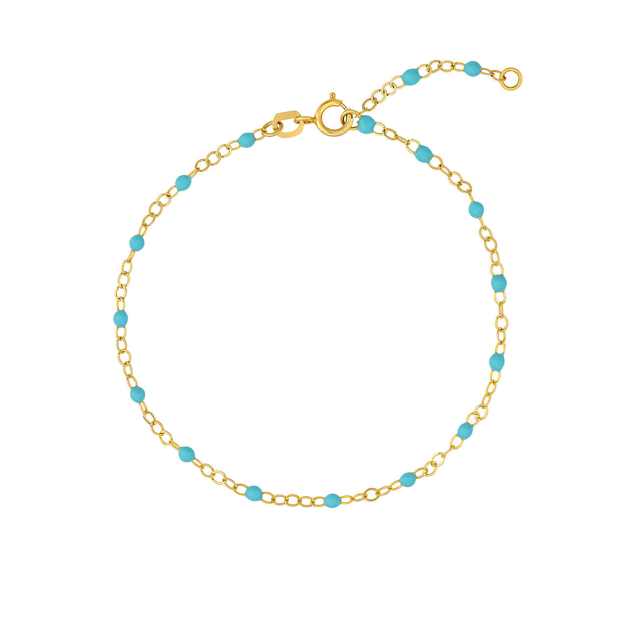 Gold Mico Turquoise Bead Bracelet