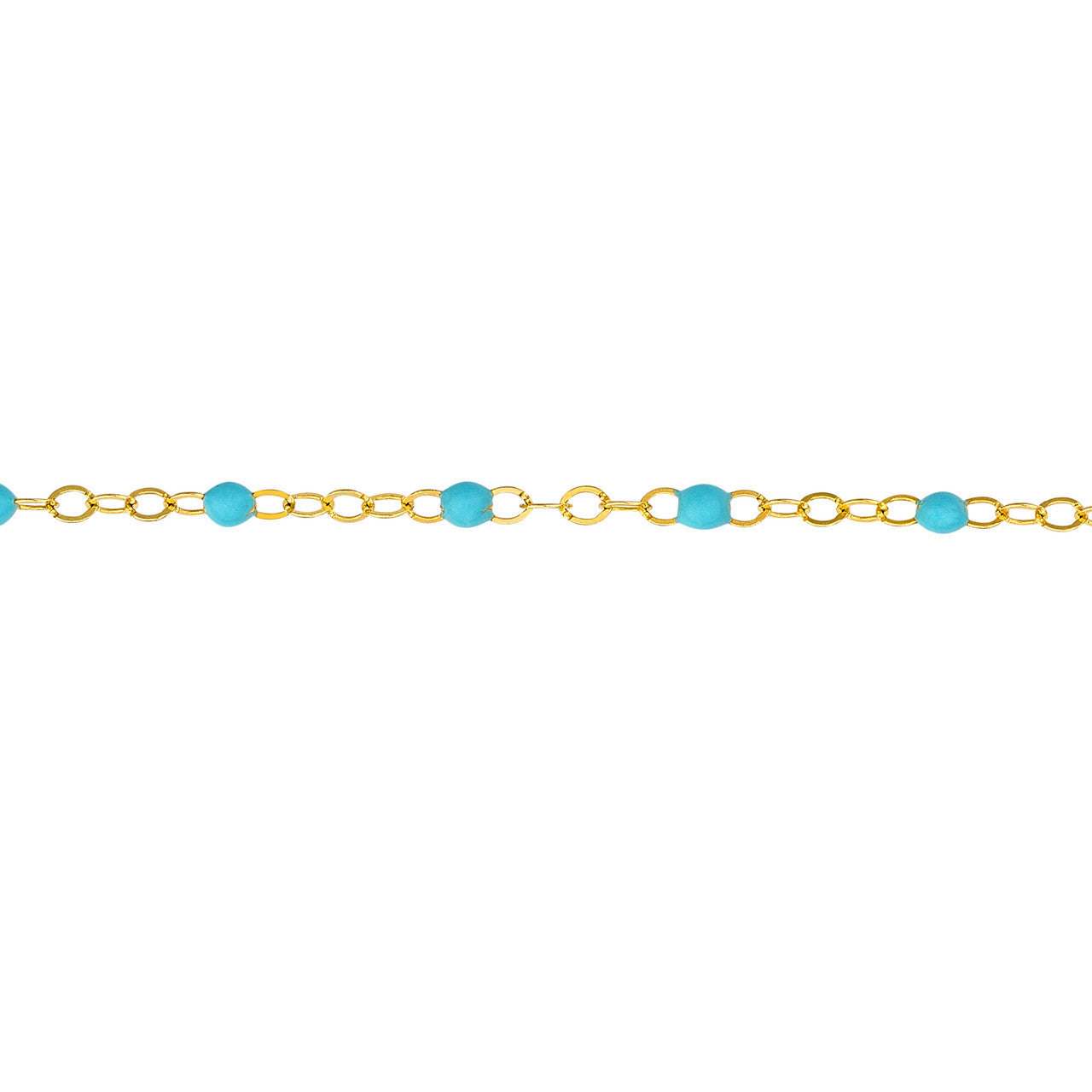 Gold Mico Turquoise Bead Bracelet