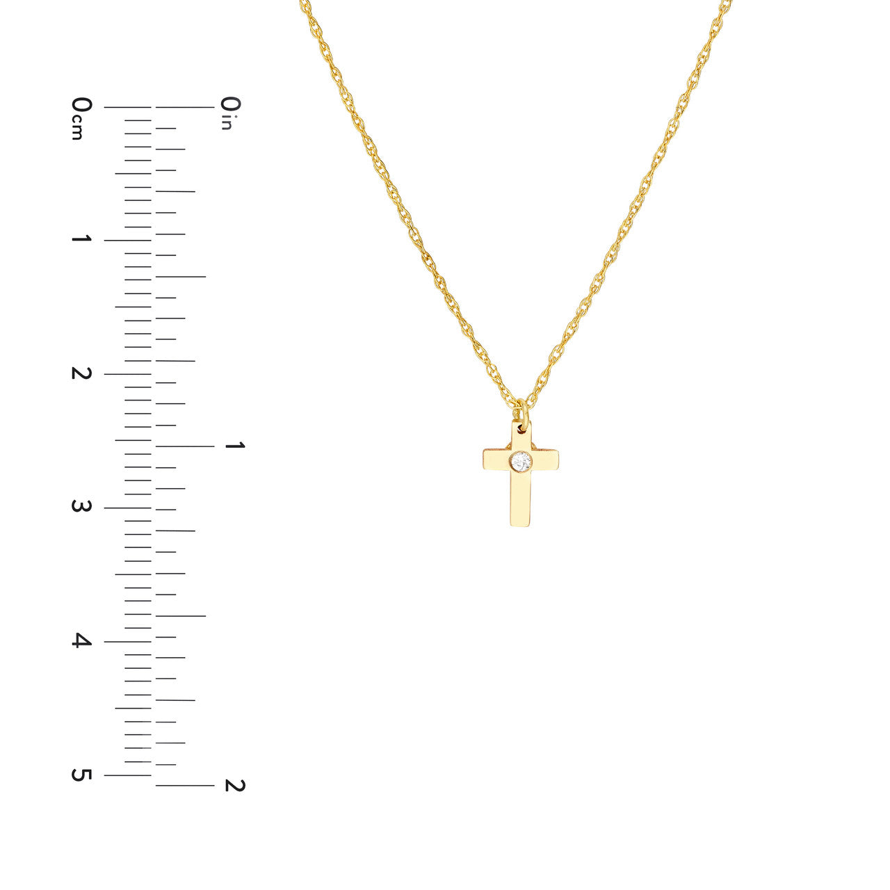 Gold Diamond Dainty Cross Necklace