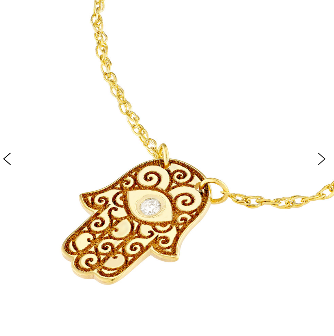 Gold Textured Minimalistic Hamsa Necklace