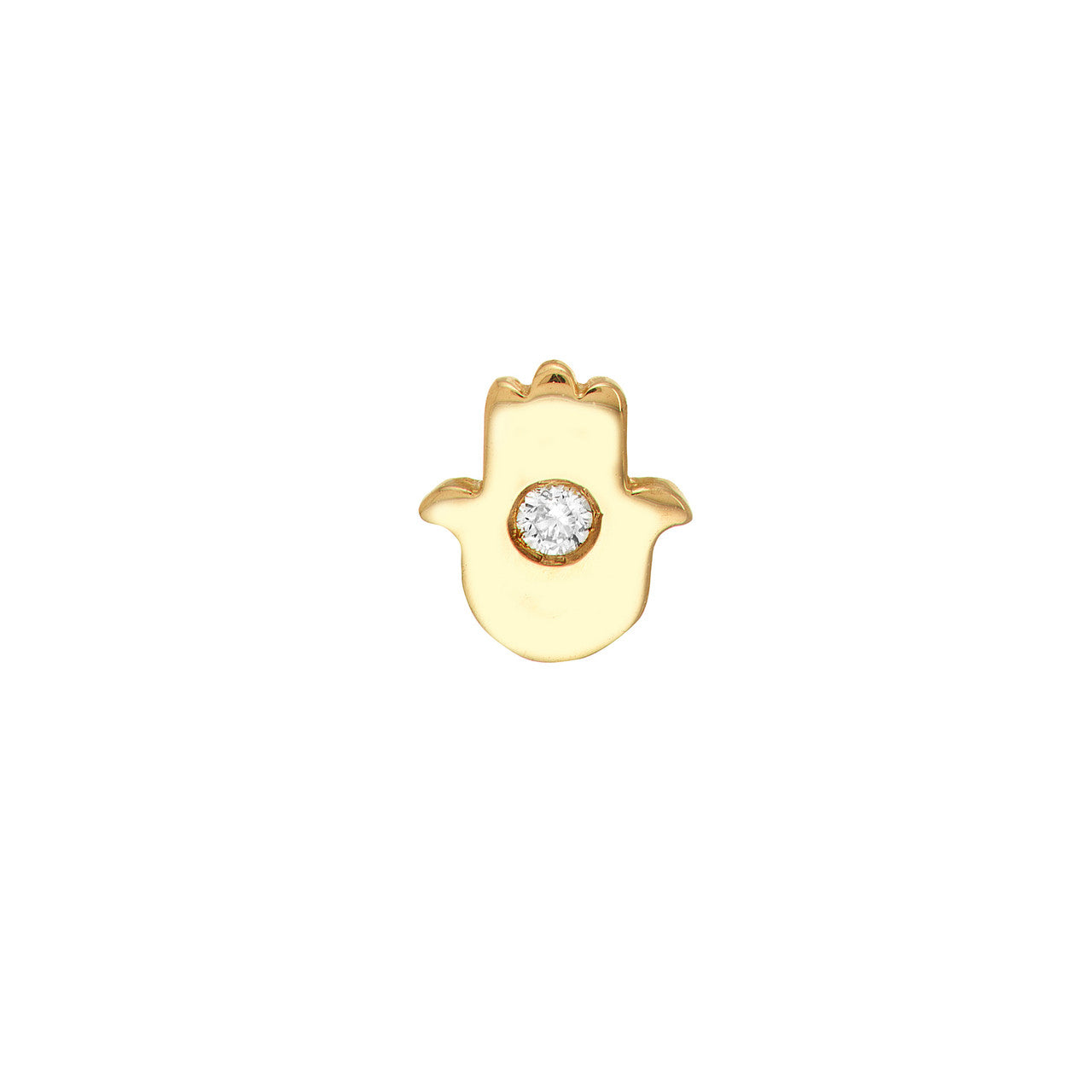 Gold Diamond Hamsa Micro Stud Earrings