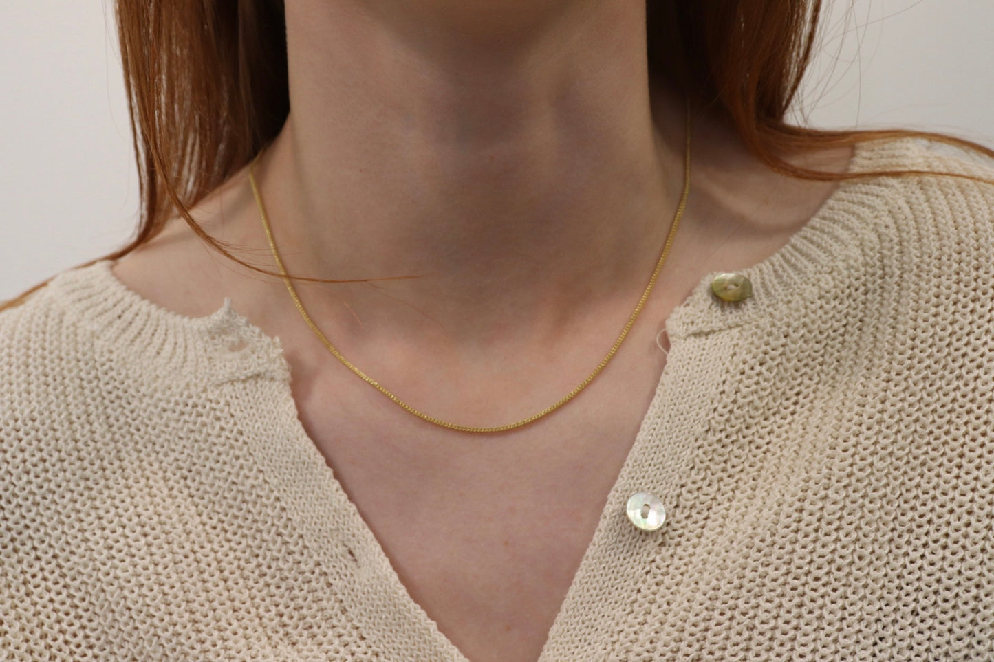 Gold Cubed Herringbone Necklace