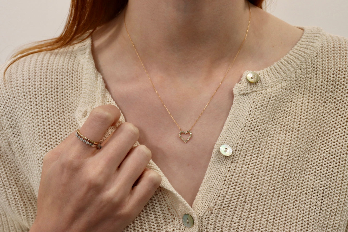 Outline Diamond Heart Necklace