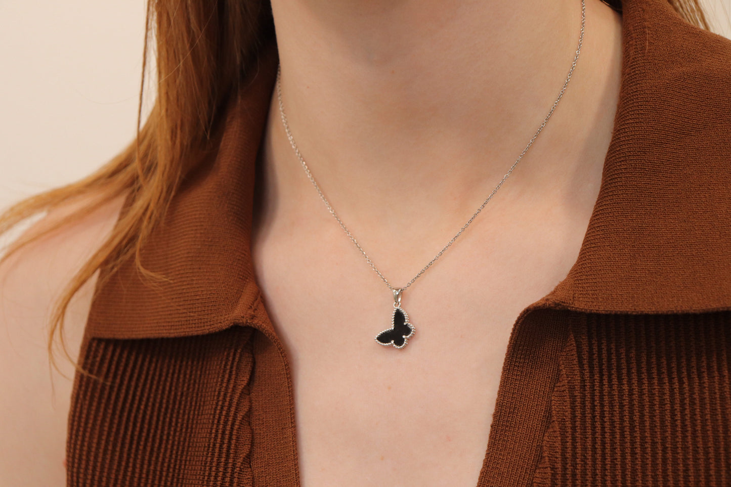 Black Butterfly Necklace