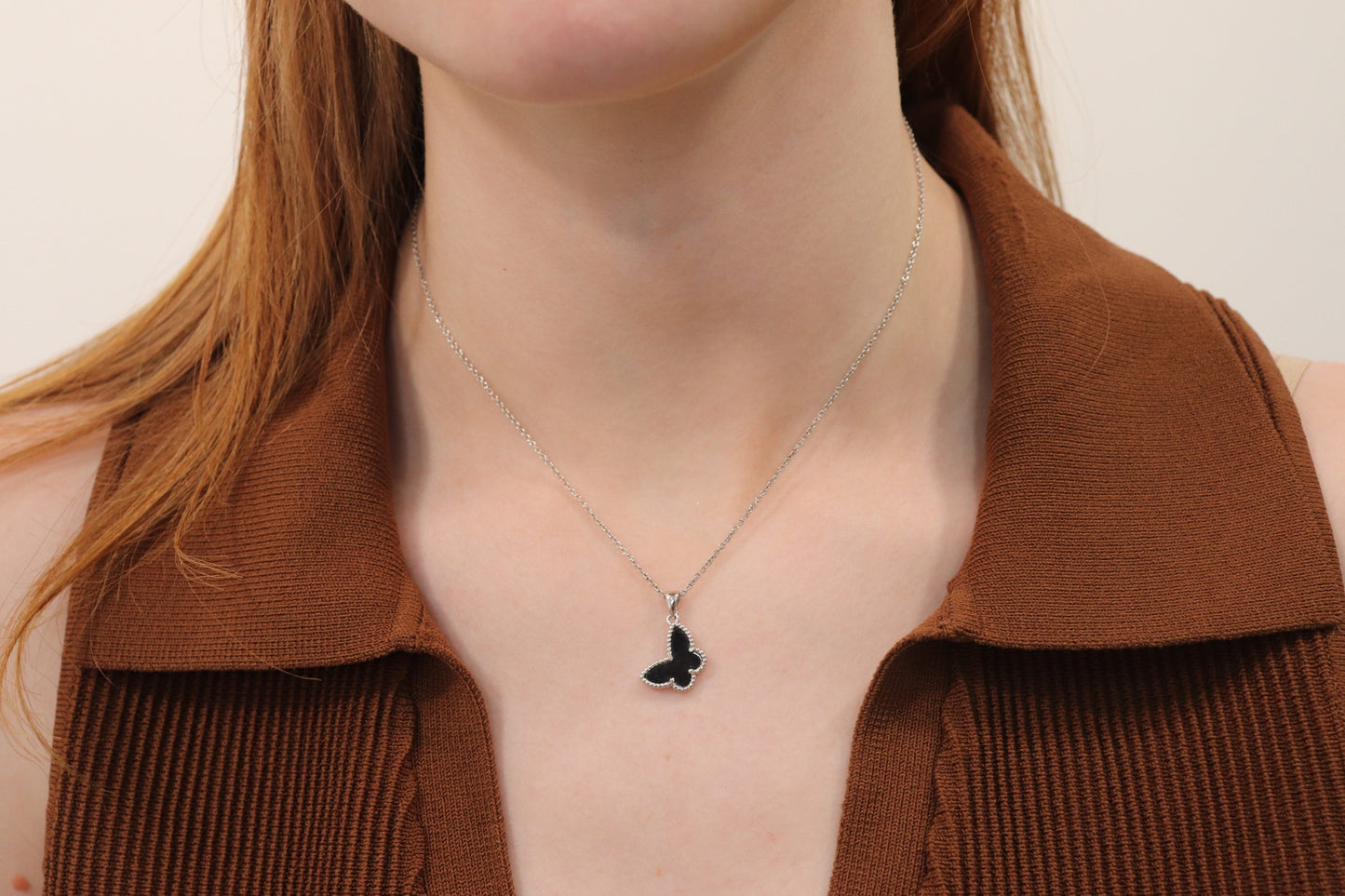 Black Butterfly Necklace