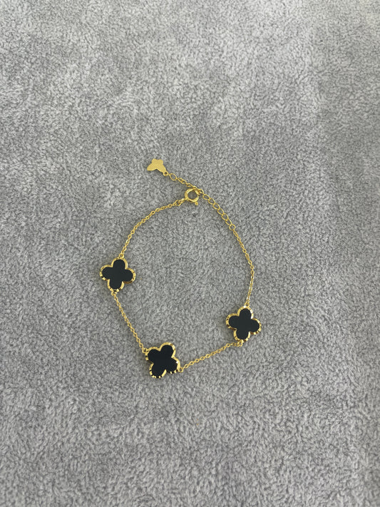 NEW VCA inspired 3 motif bracelet with black onyx