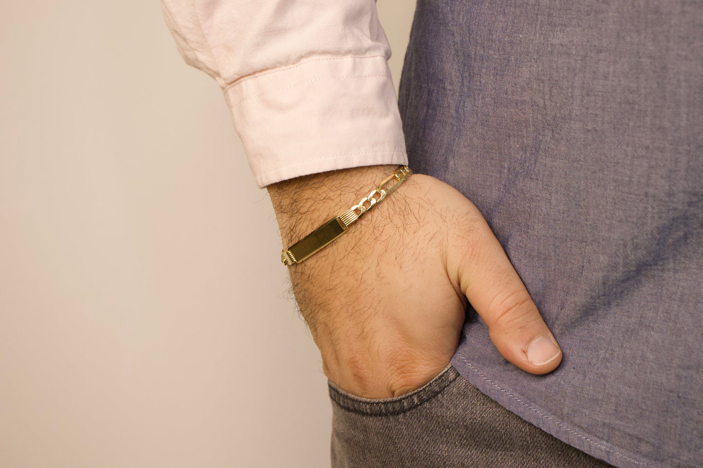 Classic Gold Figaro ID Bracelet