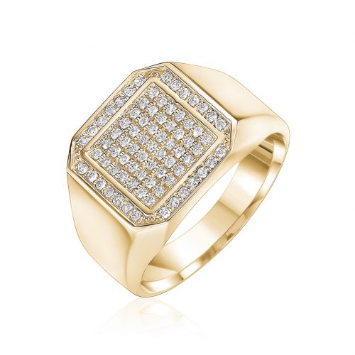 Gold Double Square Ring