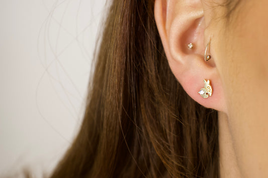 Gold Bunny Studs