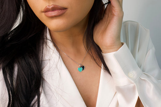 Turquoise Double Heart Necklace