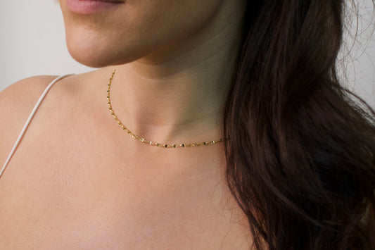 Gold Mirror Link Necklace