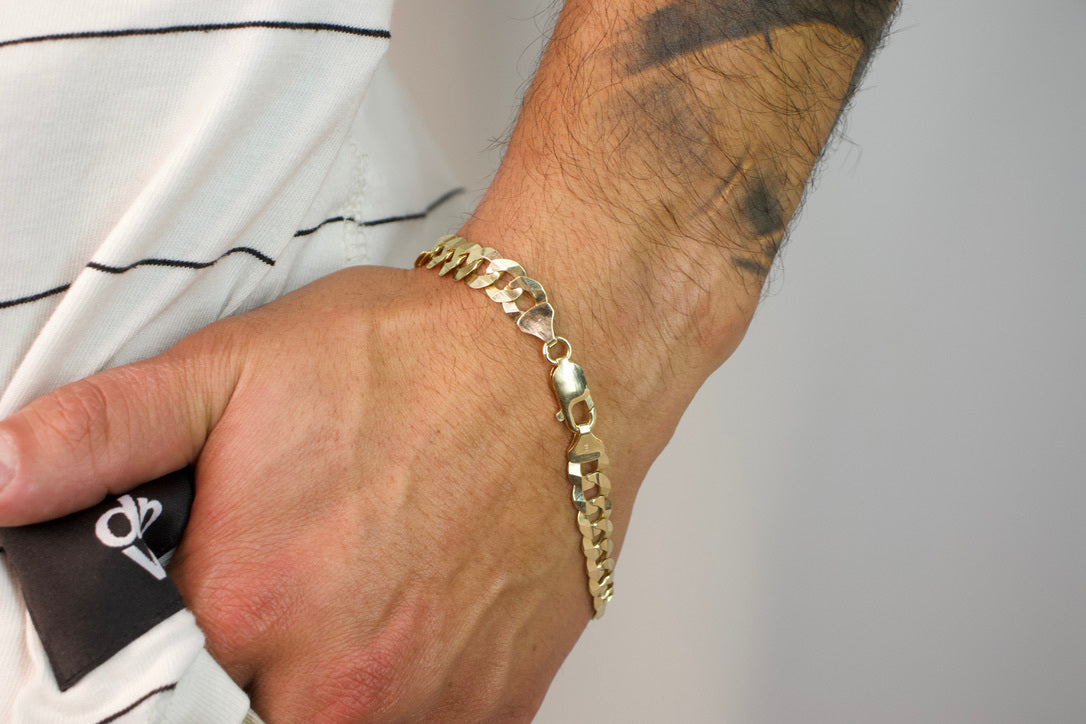 Gold Convex Solid Miami Cuban Bracelet