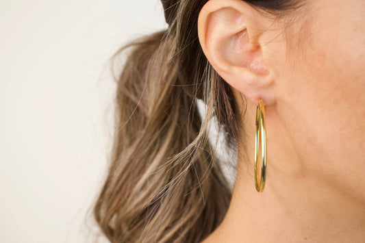 Gold Large Rounded Hoops