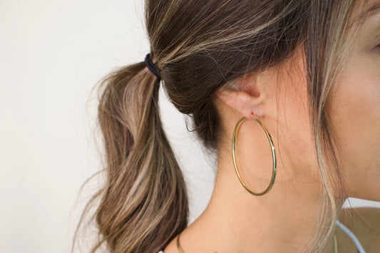 Gold Large Square Hoops