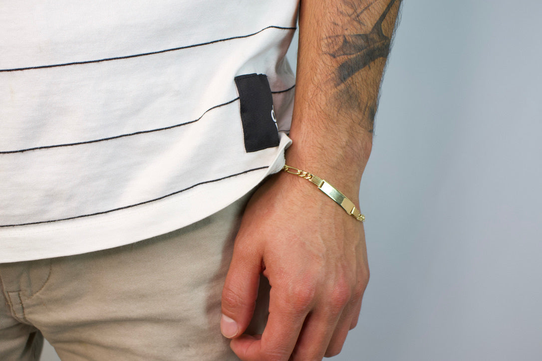 Classic Gold Figaro ID Bracelet