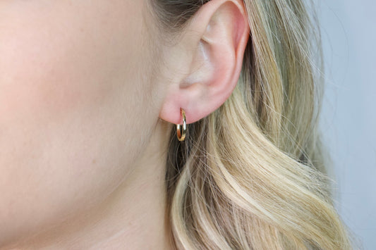 Flat Rounded Gold Hoops