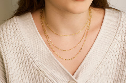 Gold Mini Paperclip Necklace