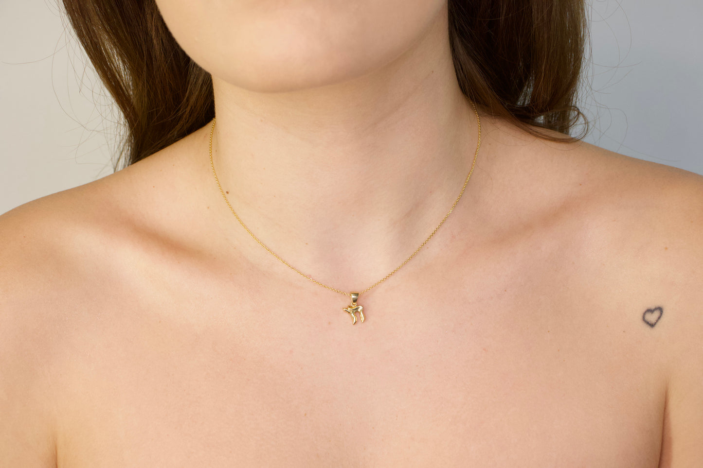 Gold Puffy Chai Necklace