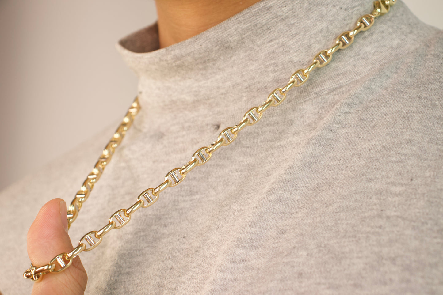 Gold Two-Tone Fancy Grindel Chain