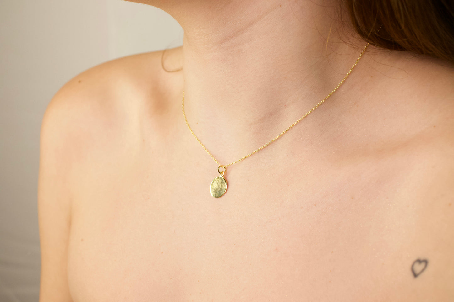 Dangling Engraveable Circle Disc Necklace