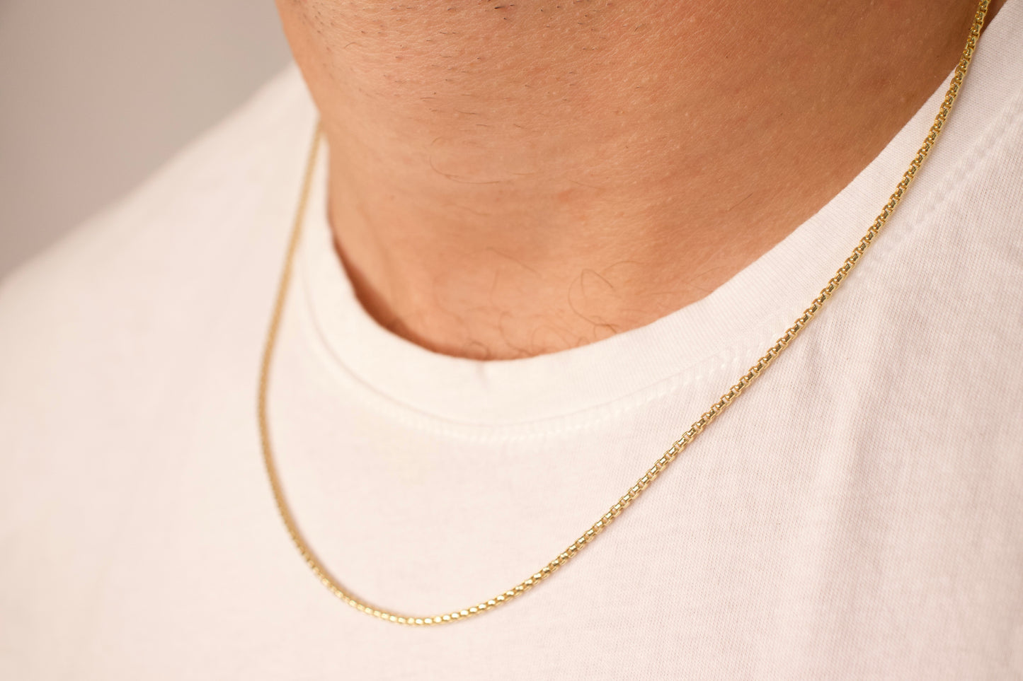 Gold Rounded Box Link Chain