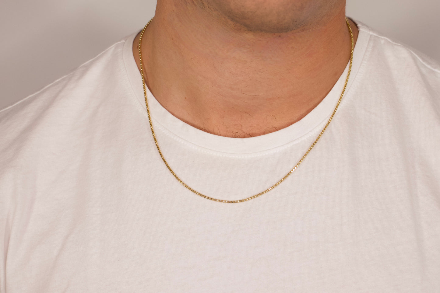 Gold Rounded Box Link Chain