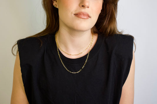 Gold Bold Paperclip Necklace