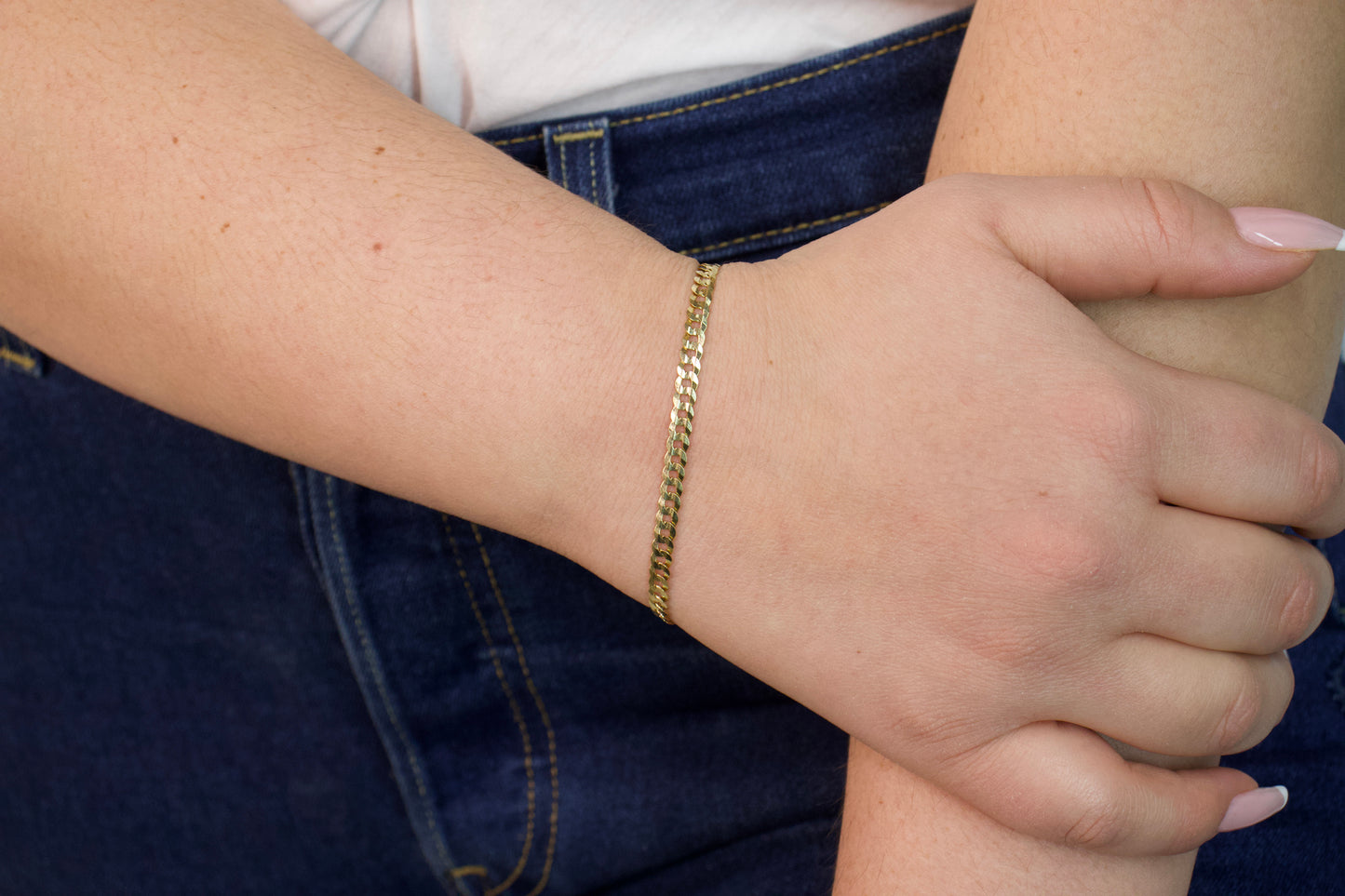 Gold Convex Cuban Bracelet