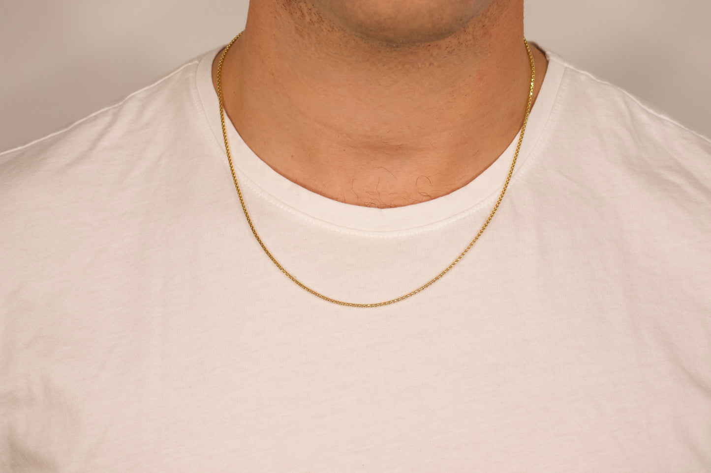 Gold Rounded Box Link Chain