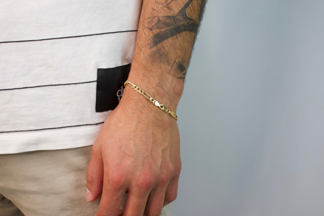 Classic Gold Figaro ID Bracelet