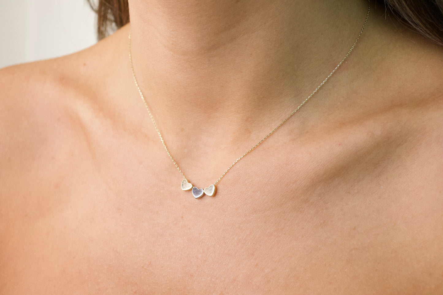 Gold Two-tone Heart Necklace