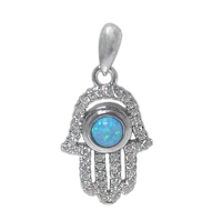 Hamsa with Opal Stone Charm