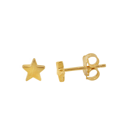 Gold Puffy Star Studs